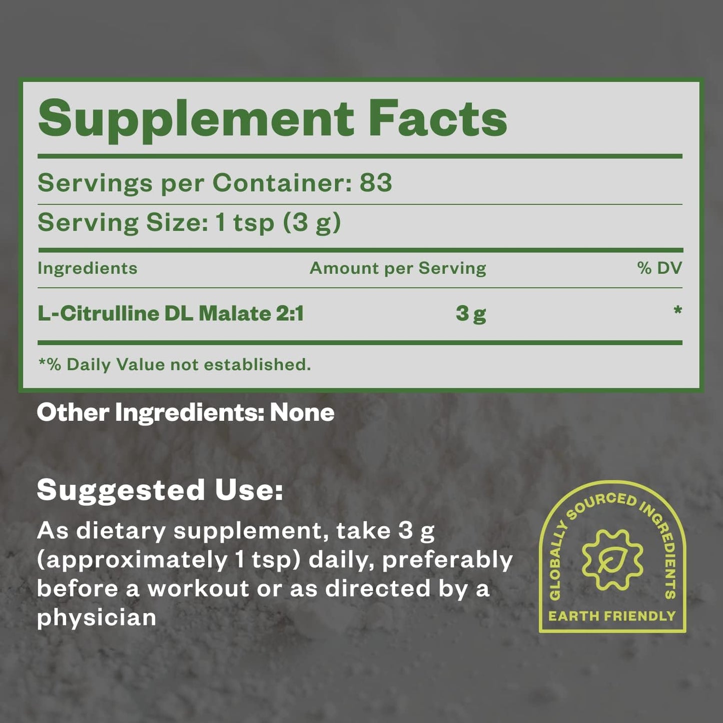 Premium Purisure L-Citrulline Malate Powder 250g - Boost Strength, Performance, Energy - Pre-Workout Supplement for Muscle Pumps and Recovery - 83 Servings