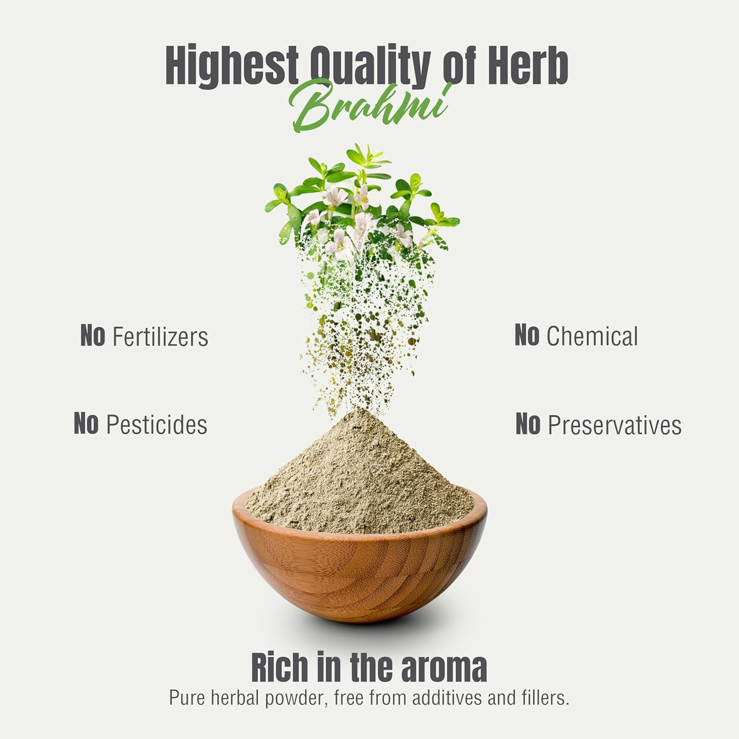 Premium Quality 100% Pure Bacopa Monnieri Powder - 454gms - Non-GMO, Vegan, Gluten-Free - Supports Wellness - Herbsforever