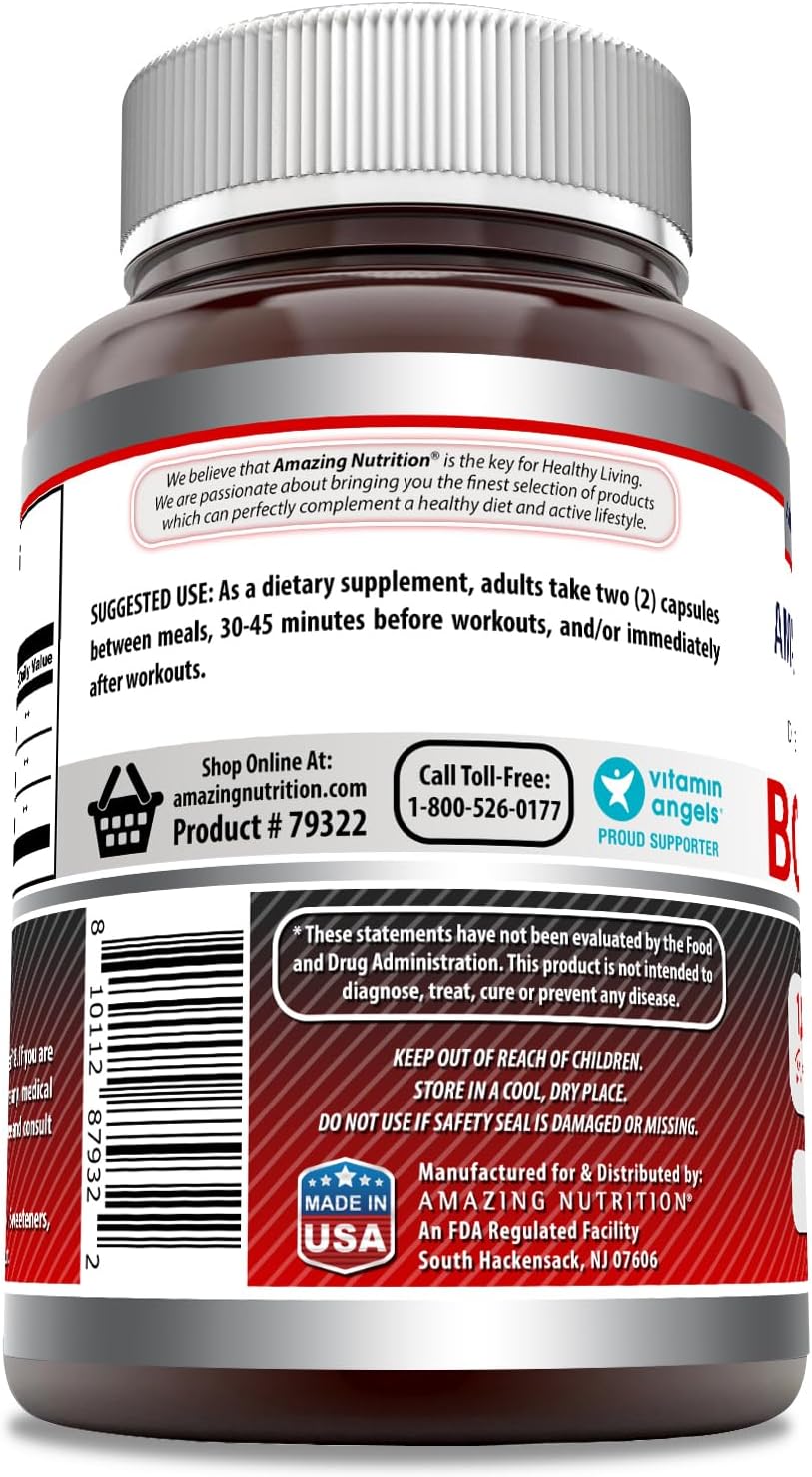 Premium Quality BCAA 2:1:1 Capsules - 1000mg Per Serving | Branched Chain Amino Acids Supplement | Non-GMO, Gluten-Free | Made in USA - 500 Count