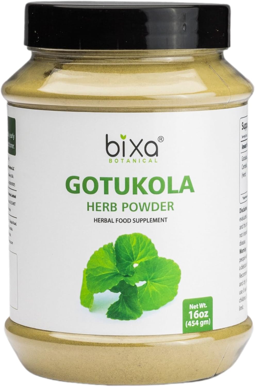Premium Quality Bixa BOTANICAL Gotu Kola Powder Supplement - Authentic Ayurvedic Herbal Blend for Improved Overall Health - 16 Ounce Pack