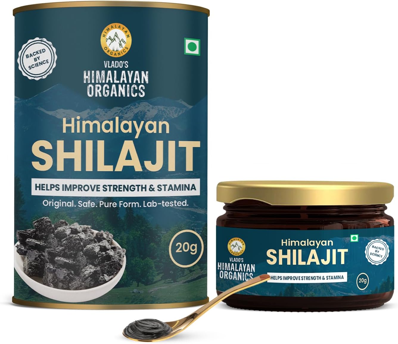 Premium Quality Himalayan Organics 100% Pure Shilajit Resin for Enhanced Performance and Overall Wellbeing - 20g