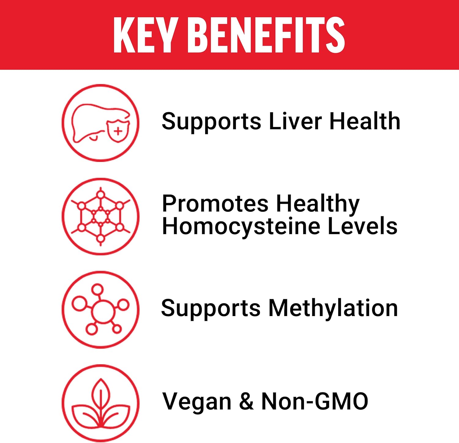 Premium Quality Non-GMO TMG Betaine Supplement for Liver Health Support - 180 Capsules, Vegan-Friendly with Healthy Homocysteine Levels & Methylation Boost