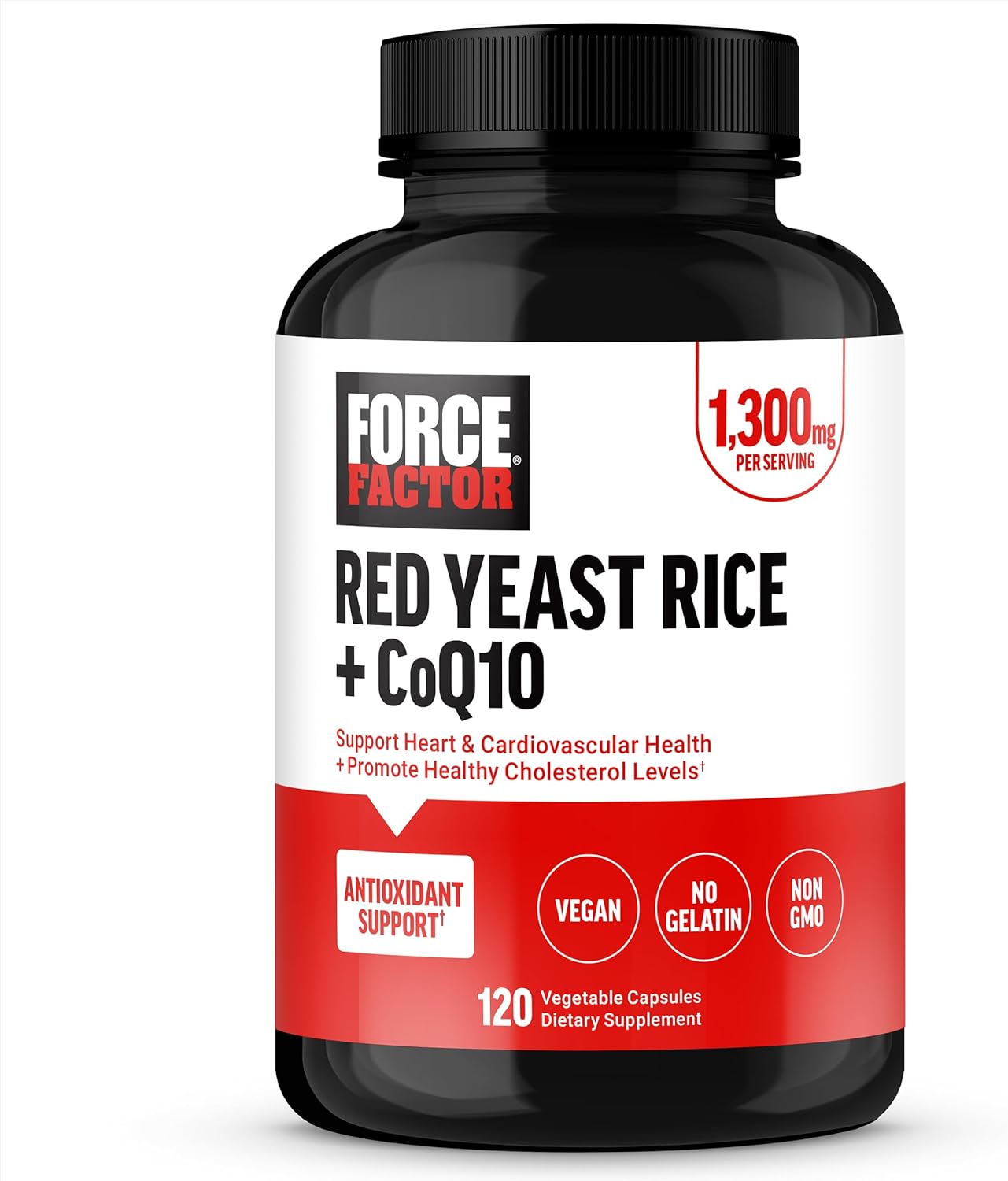 Premium Quality Non-GMO Vegan-Friendly Red Yeast Rice + CoQ10 Supplement - 120 Capsules for Antioxidant Support
