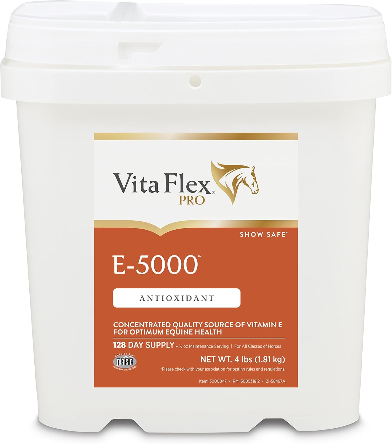 Premium Quality Vita Flex Pro E-5000 Horse Vitamin E Supplement, 4 lbs., 128-Day Supply
