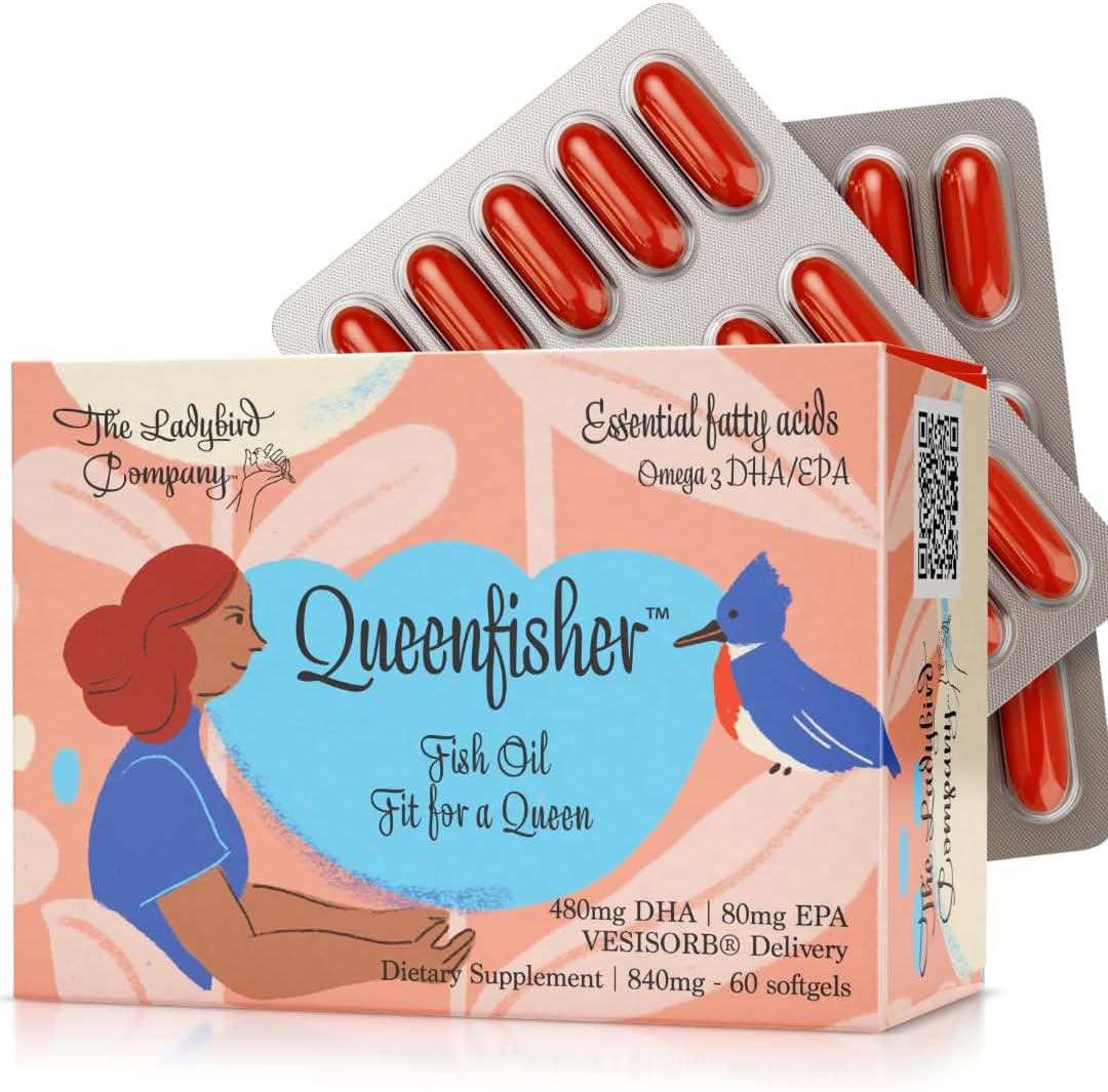 Premium Queenfisher Women's Omega-3 Supplement - Prenatal DHA, Heart & Fertility Support - All Ages, Menopause, Postnatal Wellbeing