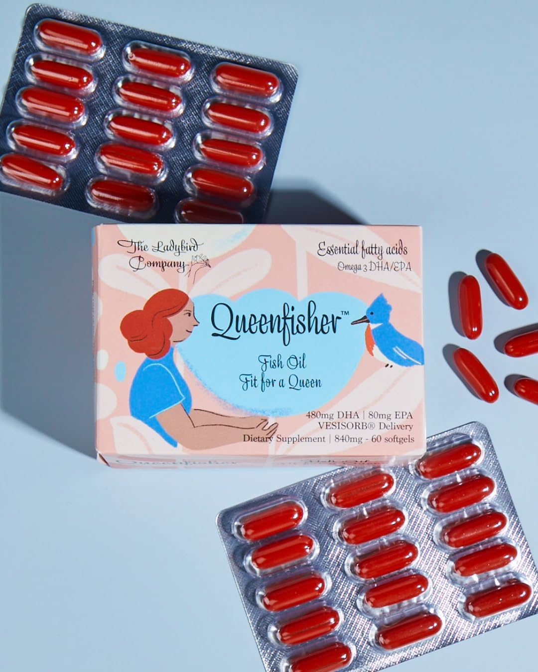 Premium Queenfisher Women's Omega-3 Supplement - Prenatal DHA, Heart & Fertility Support - All Ages, Menopause, Postnatal Wellbeing