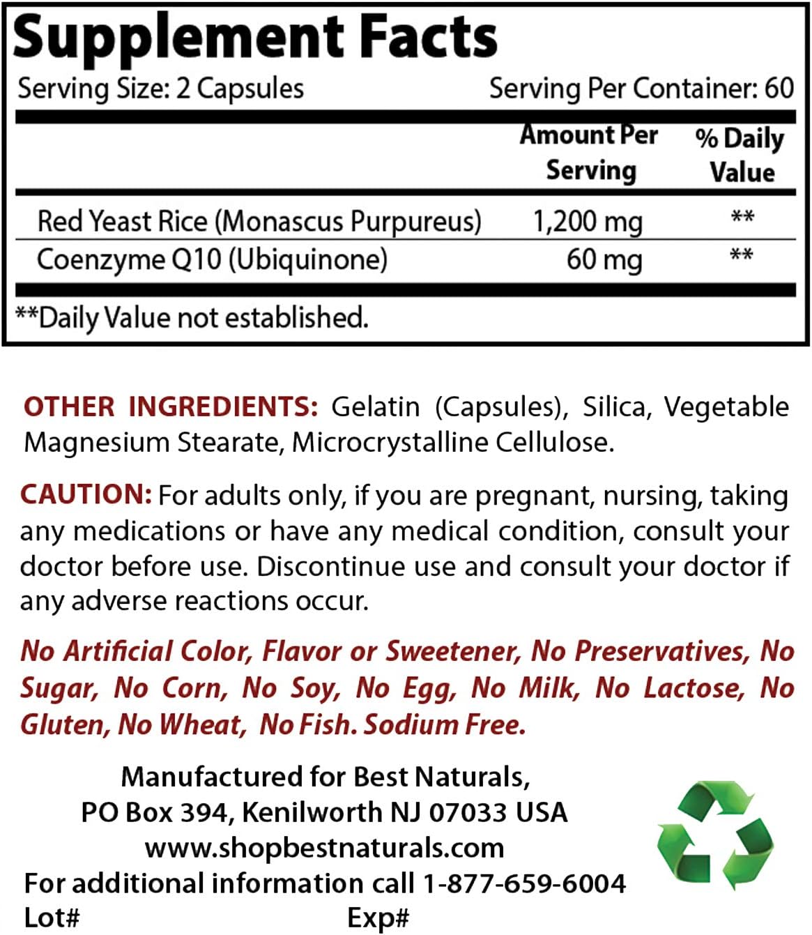Premium Red Yeast Rice with CoQ10, Turmeric Curcumin & Bioperine - 1500mg/Serving for Heart Health & Antioxidant Support