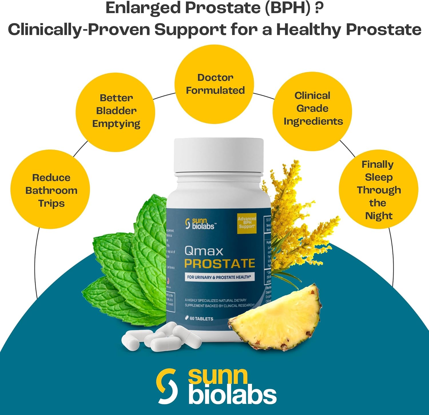 Premium Saw Palmetto Supplement for Men's Prostate Health - Doctor Formulated Qmax Prostate Support for BPH and Urinary Flow