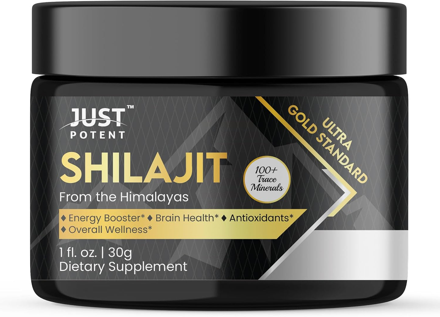 Premium Shilajit Resin Supplement with 100+ Trace Minerals - 600mg Per Serving, Fulvic & Humic Acids for Brain Health, Antioxidant, Energy, Overall Wellness - 50 Servings