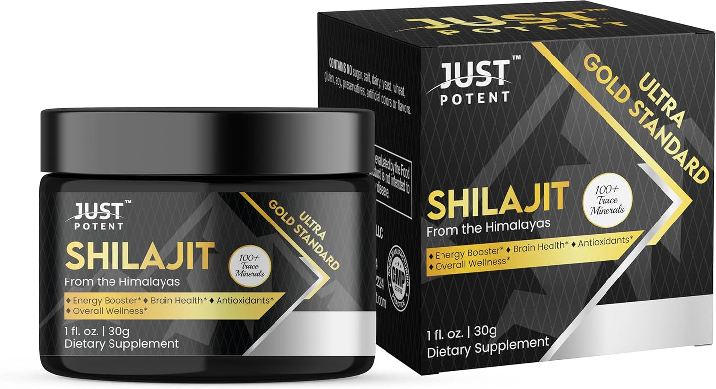 Premium Shilajit Resin Supplement with 100+ Trace Minerals - 600mg Per Serving, Fulvic & Humic Acids for Brain Health, Antioxidant, Energy, Overall Wellness - 50 Servings