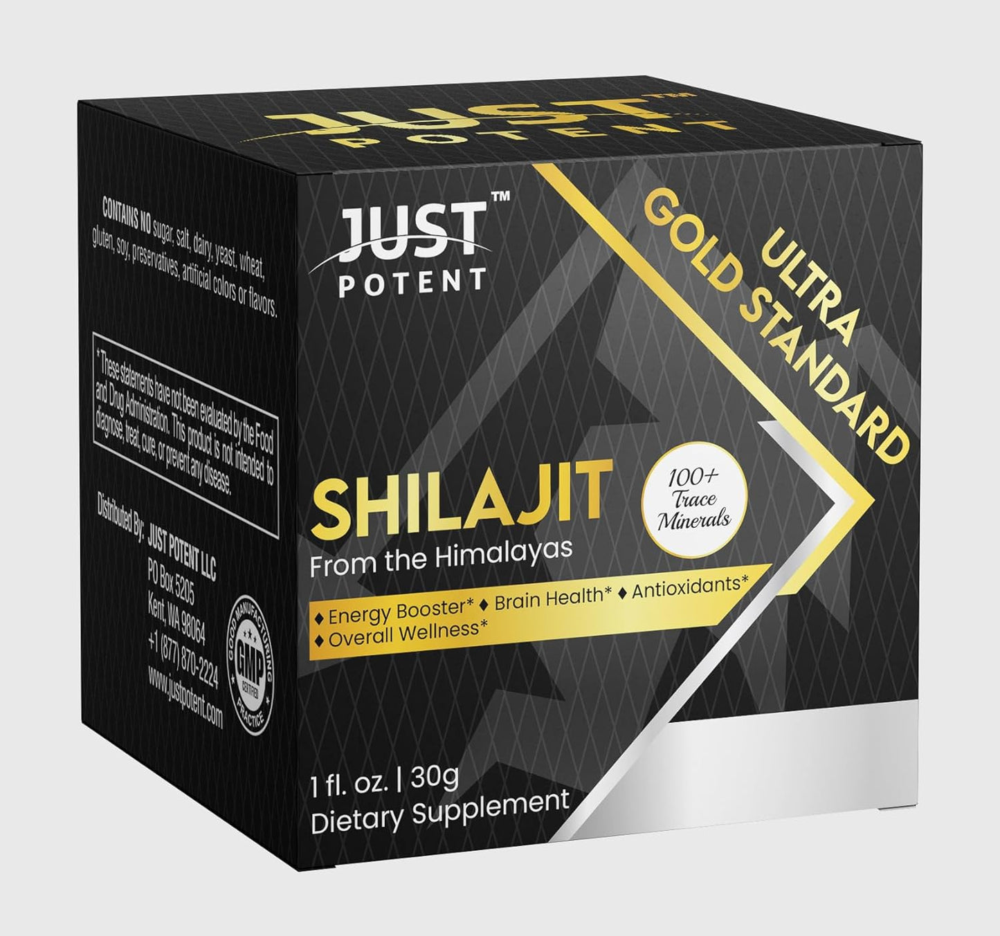 Premium Shilajit Resin Supplement with 100+ Trace Minerals - 600mg Per Serving, Fulvic & Humic Acids for Brain Health, Antioxidant, Energy, Overall Wellness - 50 Servings