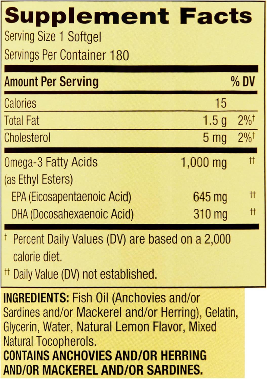 Premium Spring Valley Omega-3 Fish Oil Supplement with 1000 mg 180 Soft Gels - Rich in Omega-3 Fatty Acids - Includes Lual's 45 Diabetes Decoded