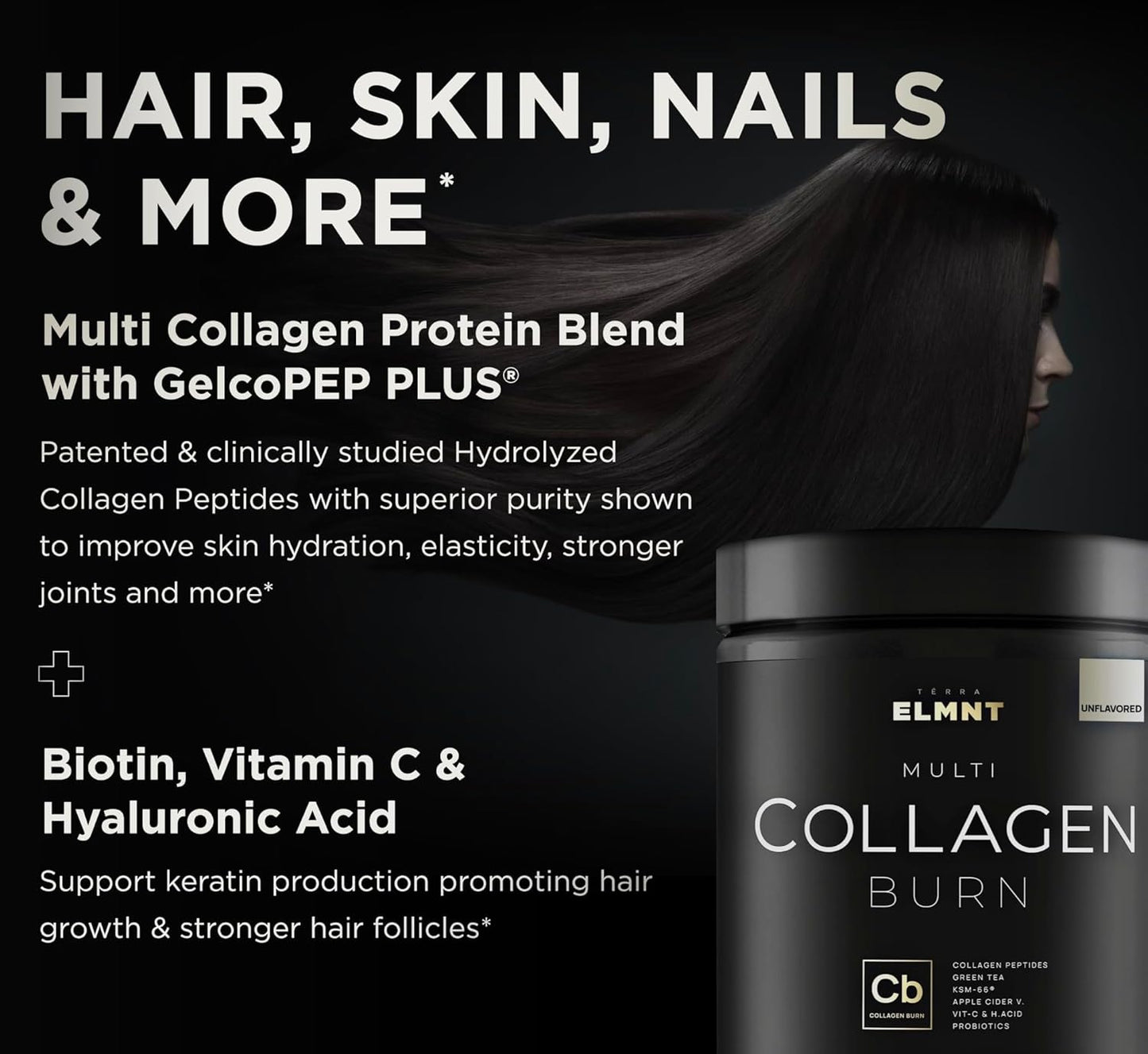Premium Super Collagen Powder for Women with Probiotics, Hyaluronic Acid, ACV, KSM-66, Biotin - Multi Collagen Peptides Protein Supplement for Weight Loss and Beauty (Unflavored)