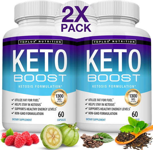 Premium Toplux Keto Boost Diet Pills for Men and Women - Natural Exogenous Ketosis Supplement with Advanced Ketones for Energy and Focus on Ketogenic Diet