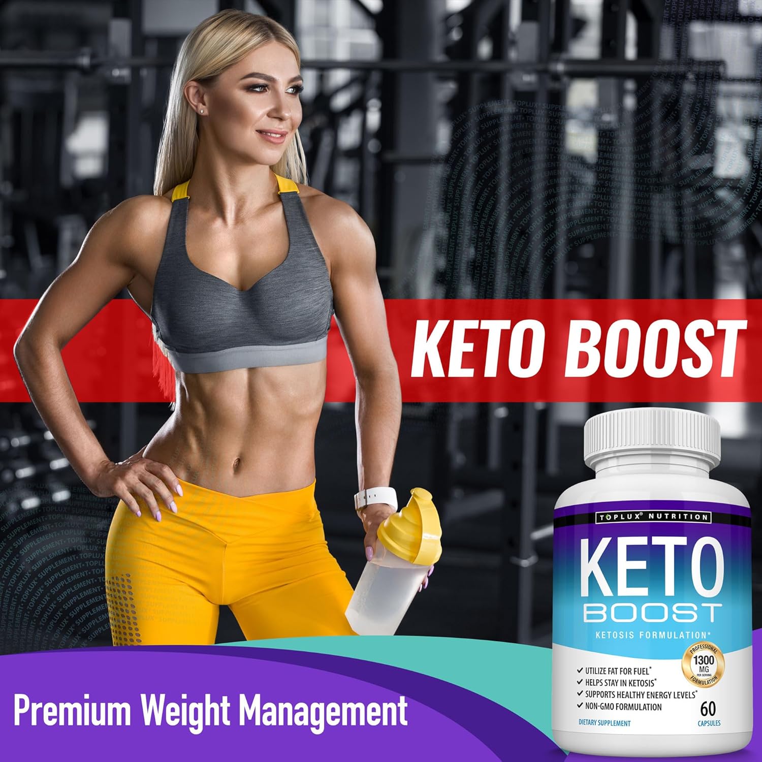 Premium Toplux Keto Boost Diet Pills for Men and Women - Natural Exogenous Ketosis Supplement with Advanced Ketones for Energy and Focus on Ketogenic Diet