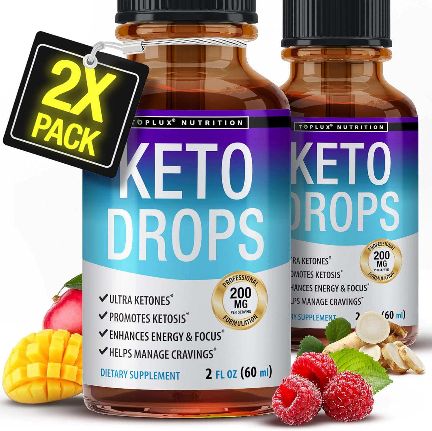 Premium Toplux Keto Diet Drops for Men & Women - Advanced Ketogenic Supplement with Garcinia Cambogia for Better Absorption and Support of Ketosis
