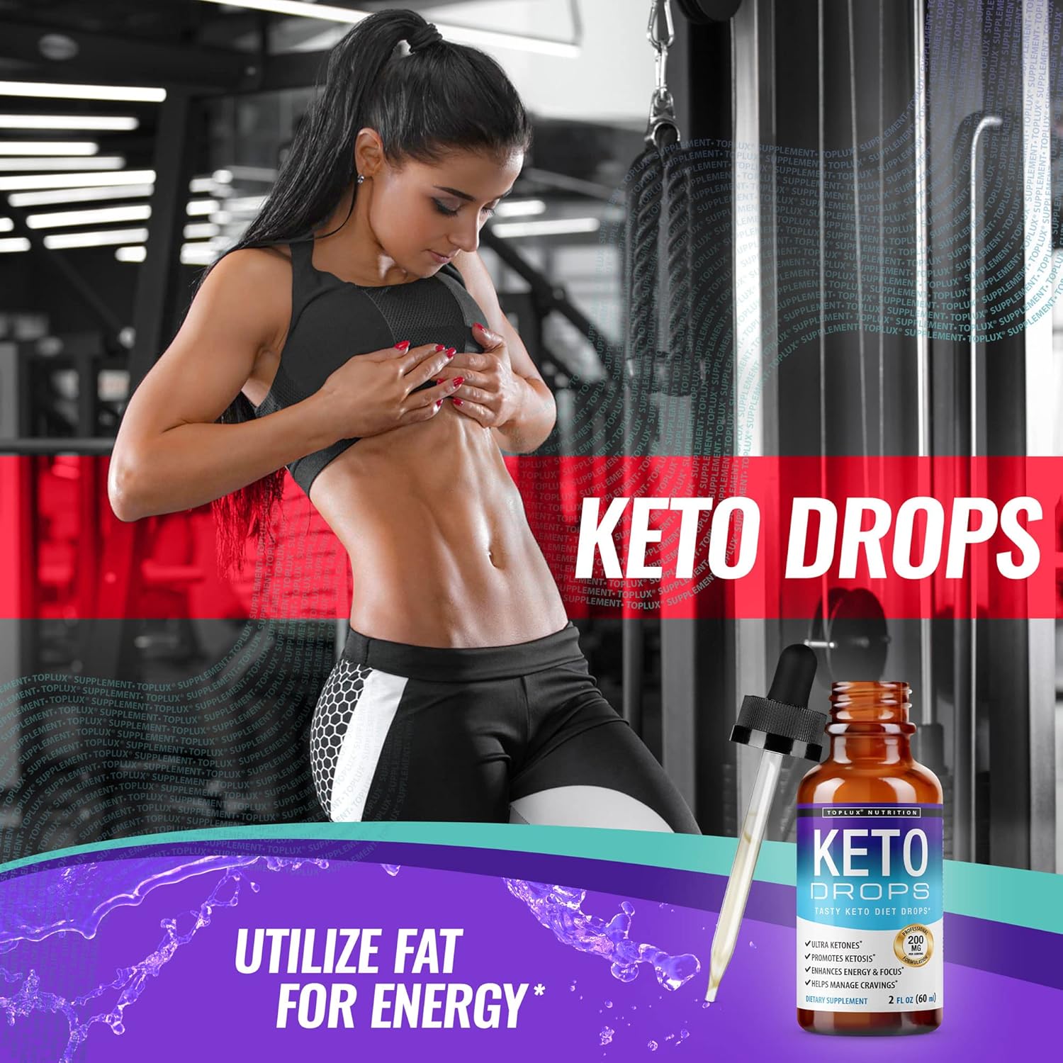 Premium Toplux Keto Diet Drops for Men & Women - Advanced Ketogenic Supplement with Garcinia Cambogia for Better Absorption and Support of Ketosis