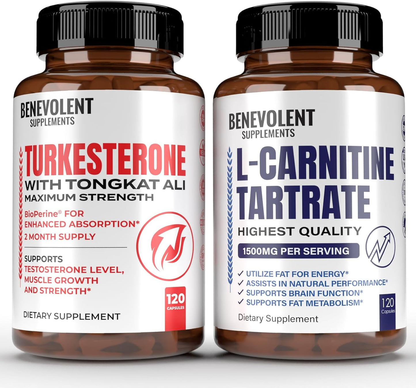 Premium Turkesterone and L-Carnitine Supplement for Stamina, Muscle Growth, and Metabolism Boost - 8,000mg with Tongkat Ali for High Absorption and Natural Energy Support