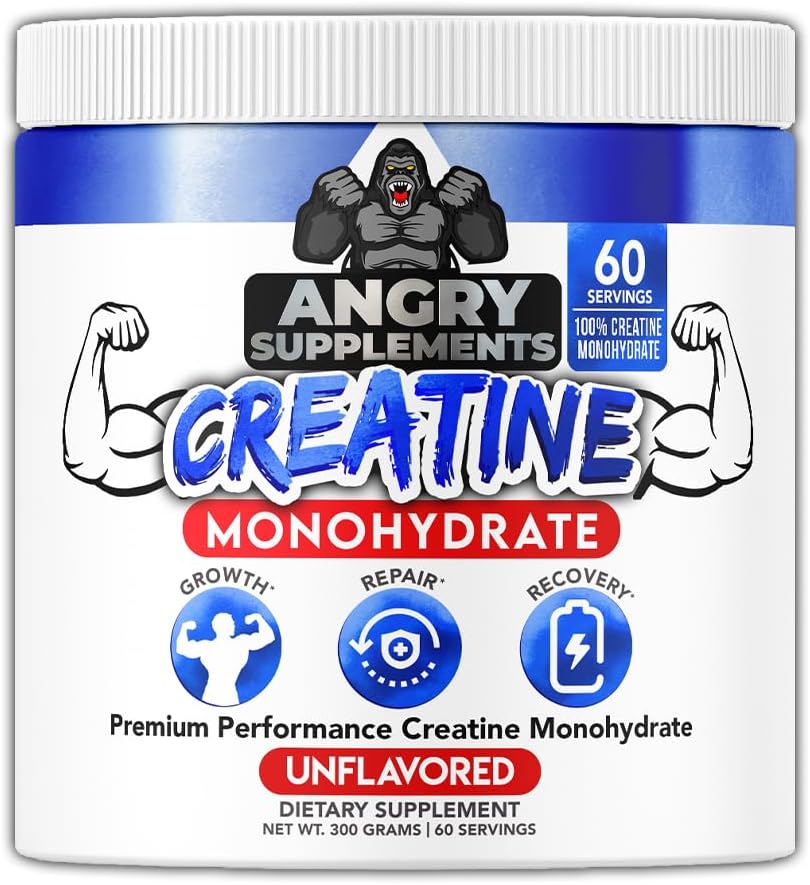 Premium Unflavored Creatine Monohydrate Powder - Pure Muscle Fuel for Strength and Endurance (300g, 60 Servings)