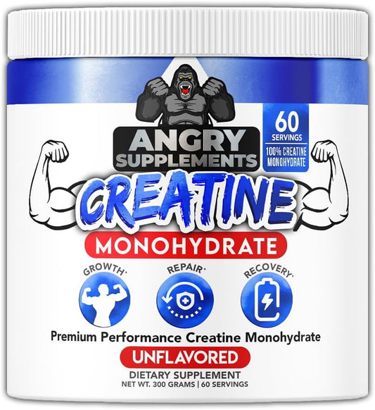 Premium Unflavored Creatine Monohydrate Powder - Pure Muscle Fuel for Strength and Endurance (300g, 60 Servings)