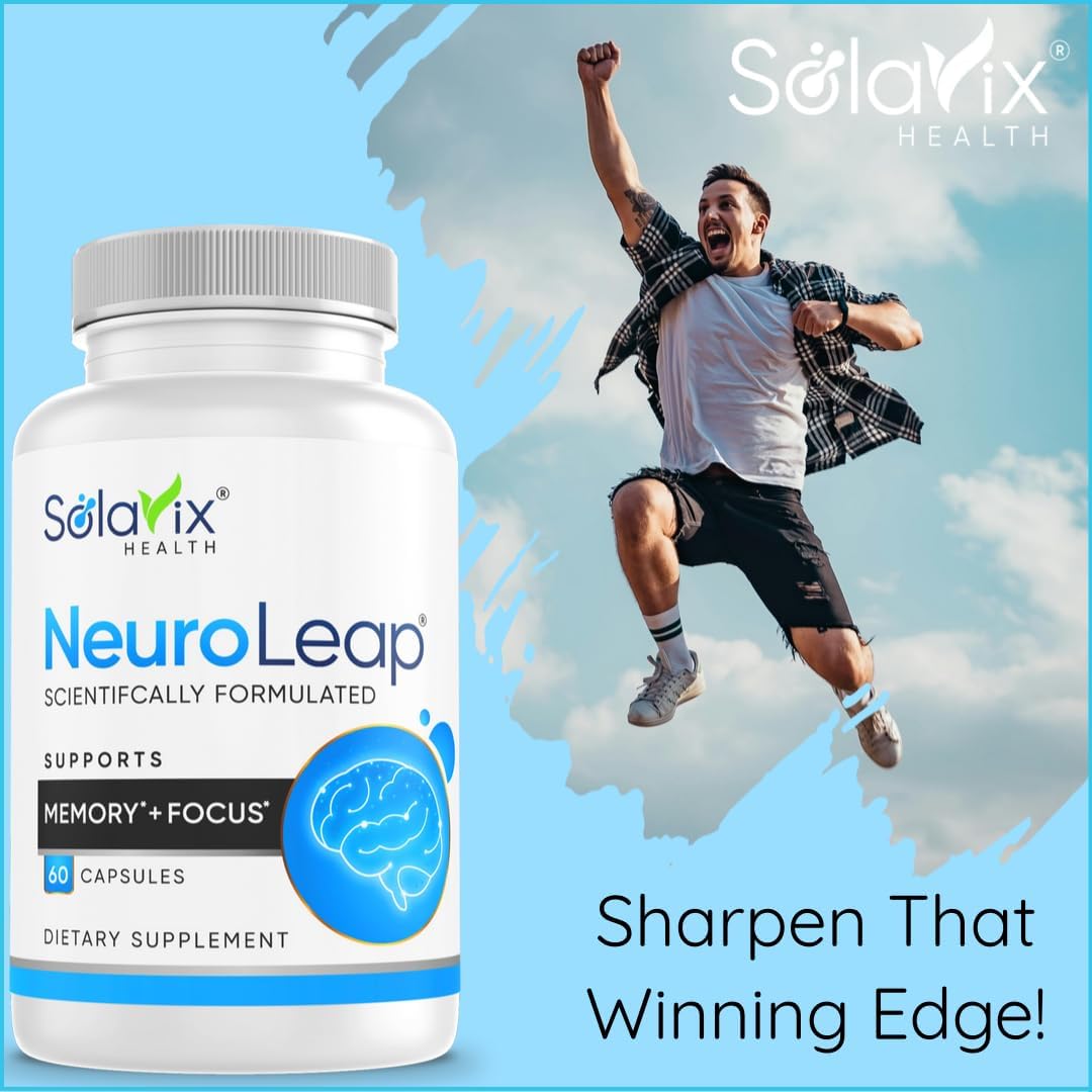 Premium US-Made NeuroLeap Nootropic Supplement for Brain Health | Enhances Memory, Focus, Clarity, Energy | Easy-to-Swallow Capsules with Bacopa Monnieri, Lion's Mane, Rhodiola Rosea, Ginkgo, Ginseng | 60 Count