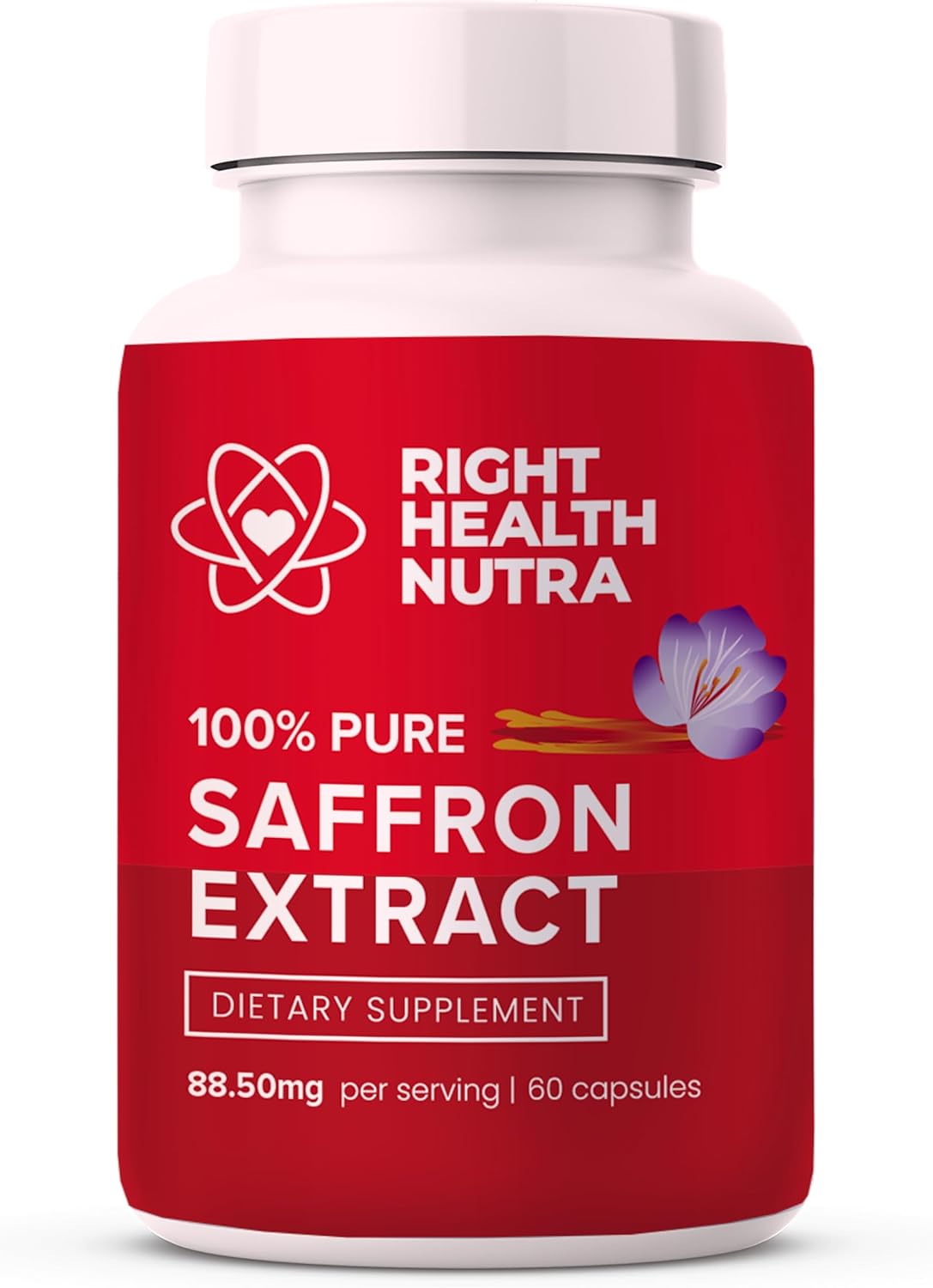 Premium USA-Made Pure Saffron Extract Supplements for Mood, Focus, Digestion, and Eye Health - 60 Capsules for Men and Women