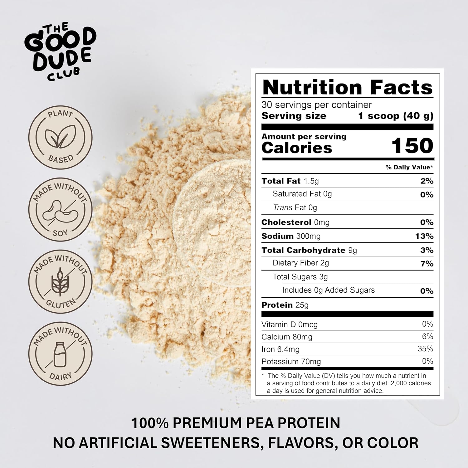 Premium Vanilla Pea Protein Powder with BCAAs, Vitamins & Minerals - Dairy Free, Vegan Friendly - 1200g