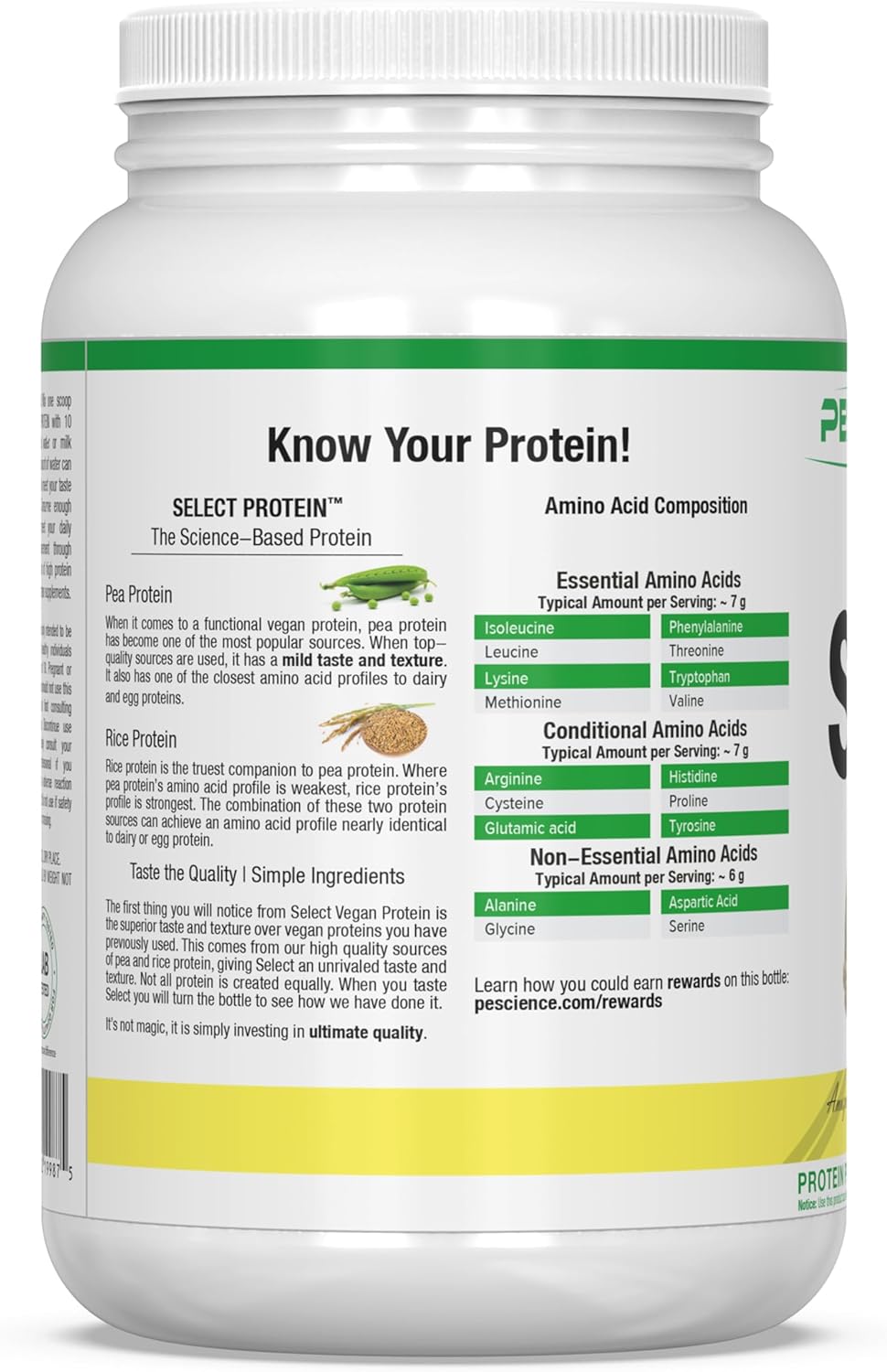 Premium Vanilla Plant Based Protein Powder with Pea and Brown Rice Blend - 27 Servings