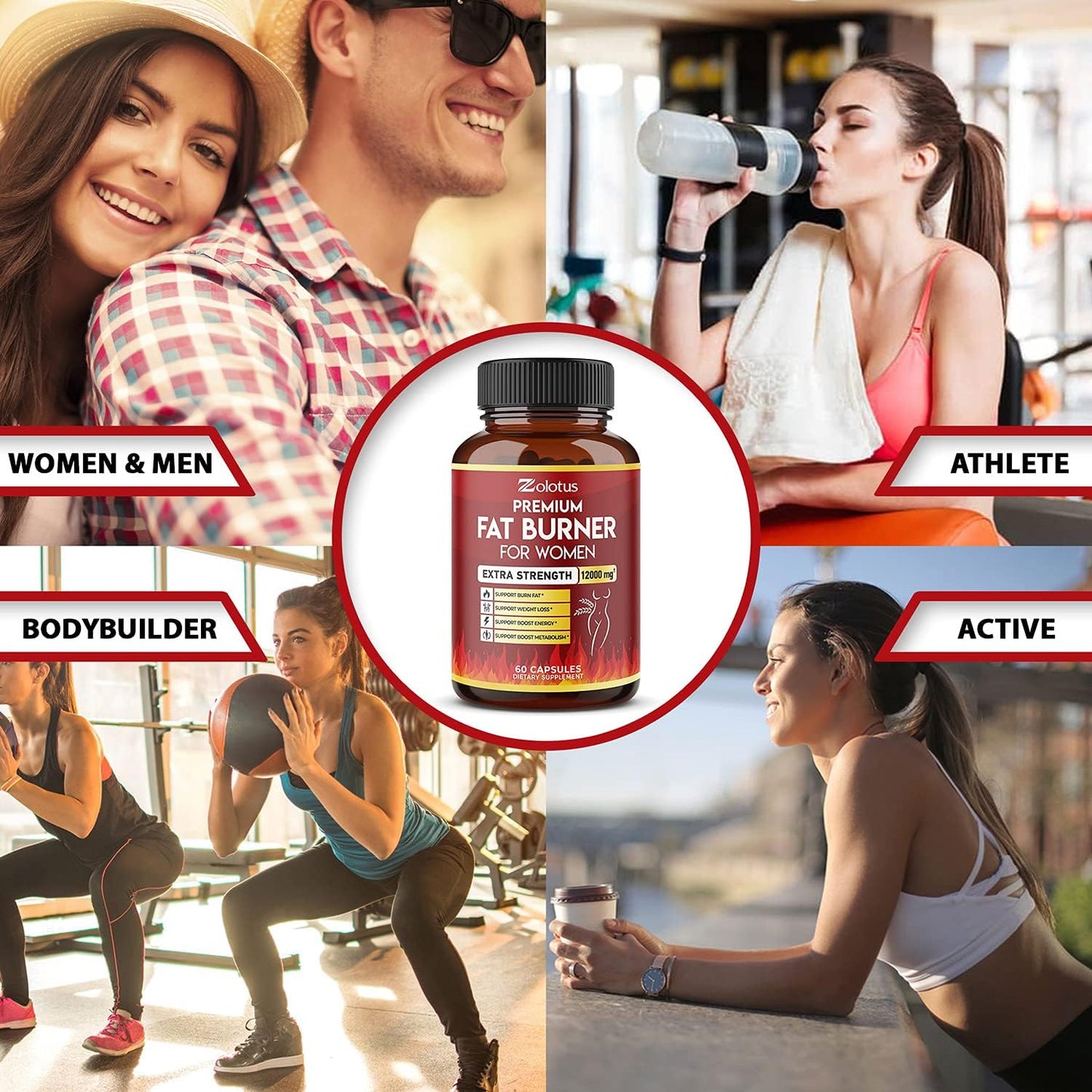 Premium Weight Loss Pills for Women and Men - 2 Month Supply - Best Belly Fat Burners - Metabolism Booster - Energy Pills - Green Tea Extract - Zolotus