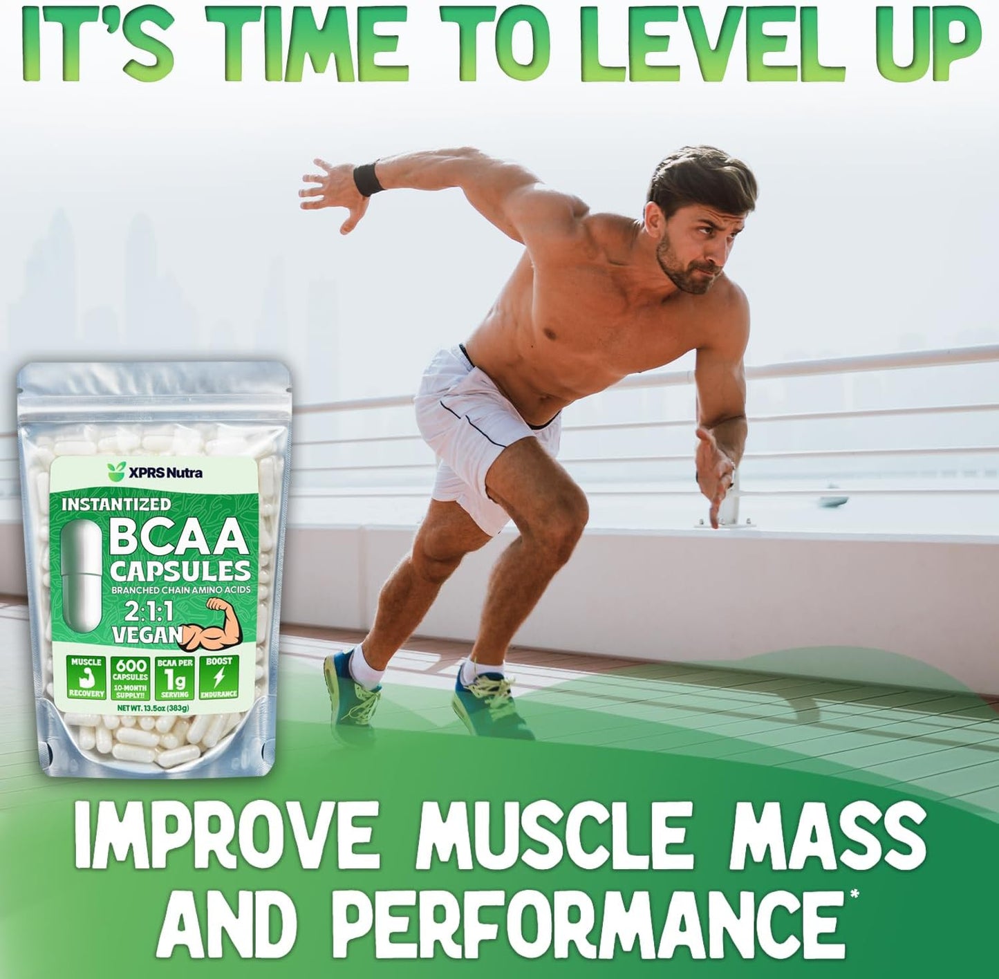 Premium XPRS Nutra BCAA Amino Acids Capsules - 3 Month Supply - Branched Chain Amino Acids Supplement