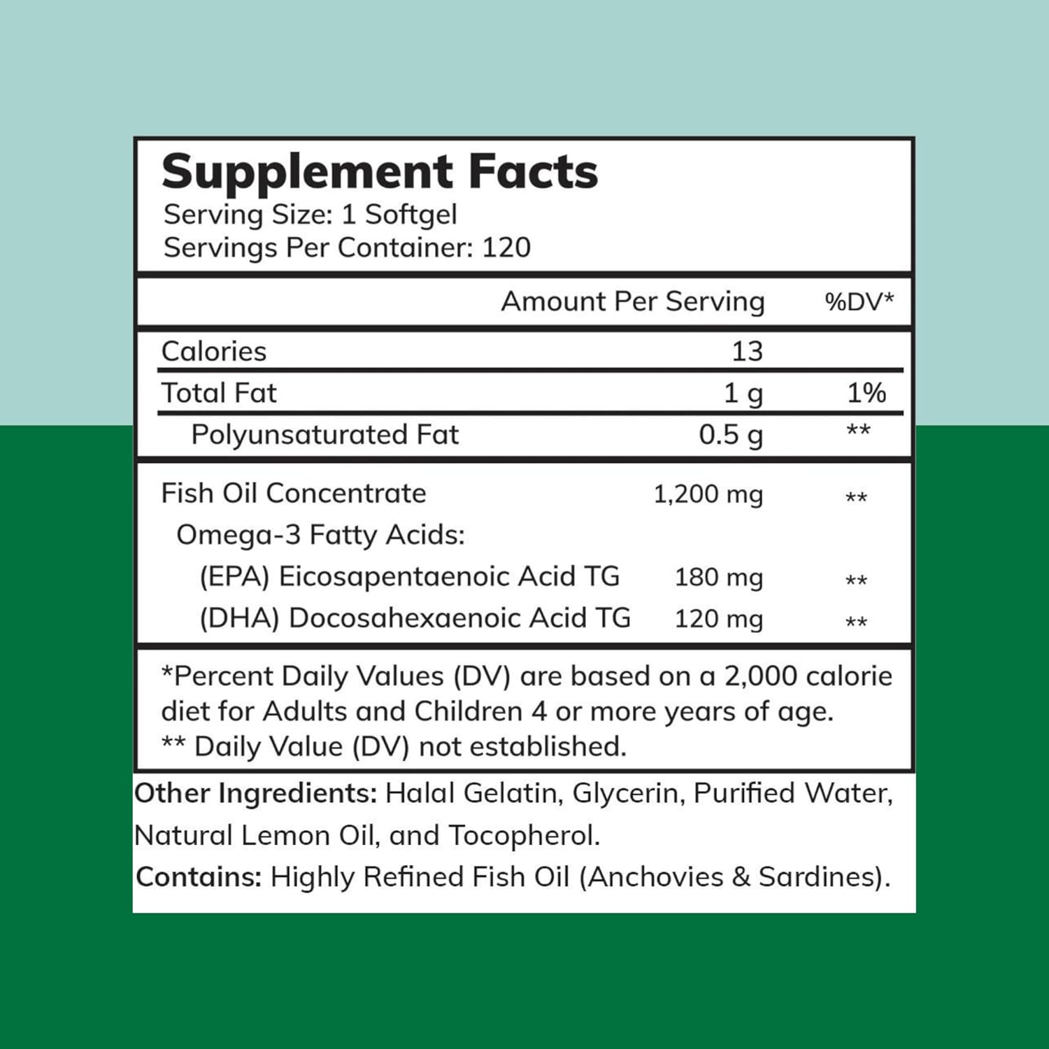 Premium Zaytun Halal Fish Oil 1200mg Omega 3, Lemon Flavor, Brain & Heart Health Support - 4 Months Supply, Keto & Gluten Free