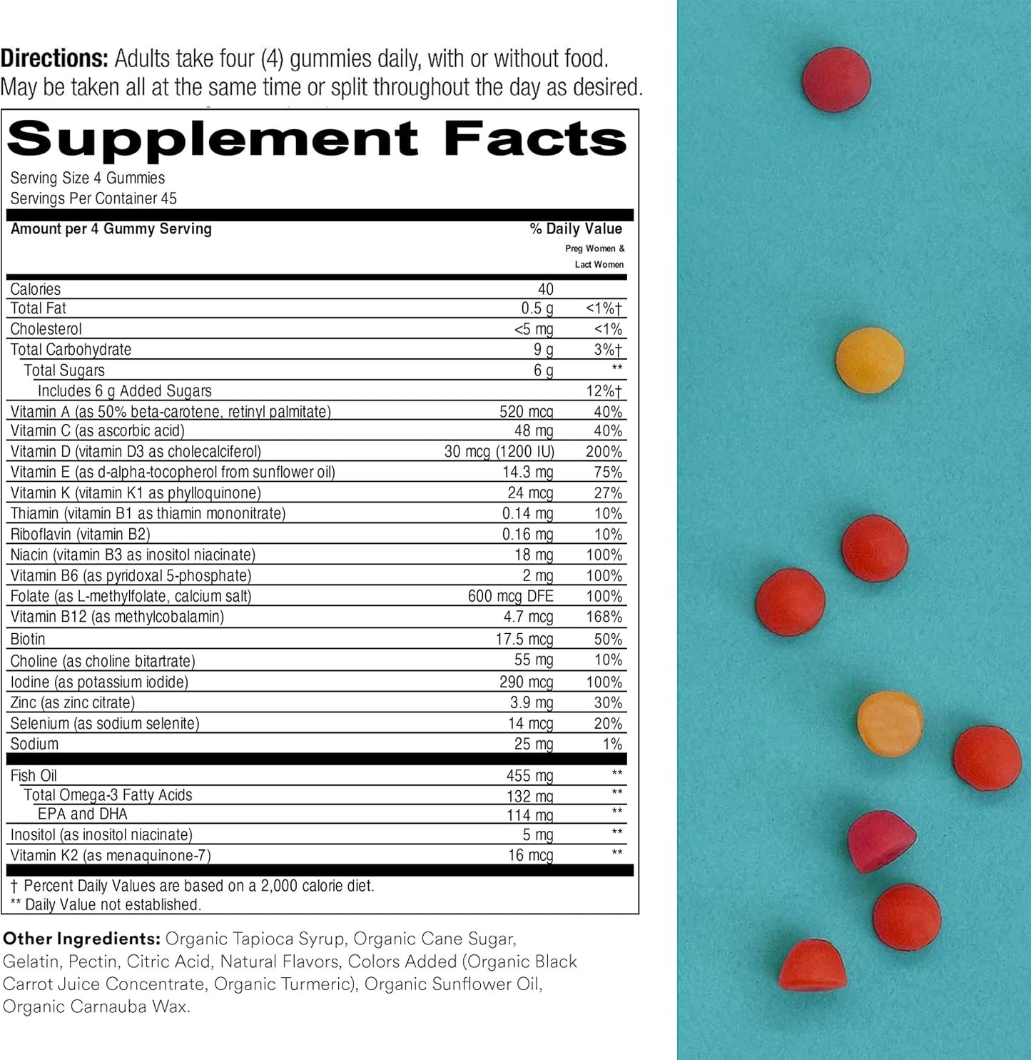 Prenatal and Men's Multivitamin Gummies Bundle with Omega 3 Fish Oil, Biotin, Methylfolate, and More for Immune Support - 30 Day Supply