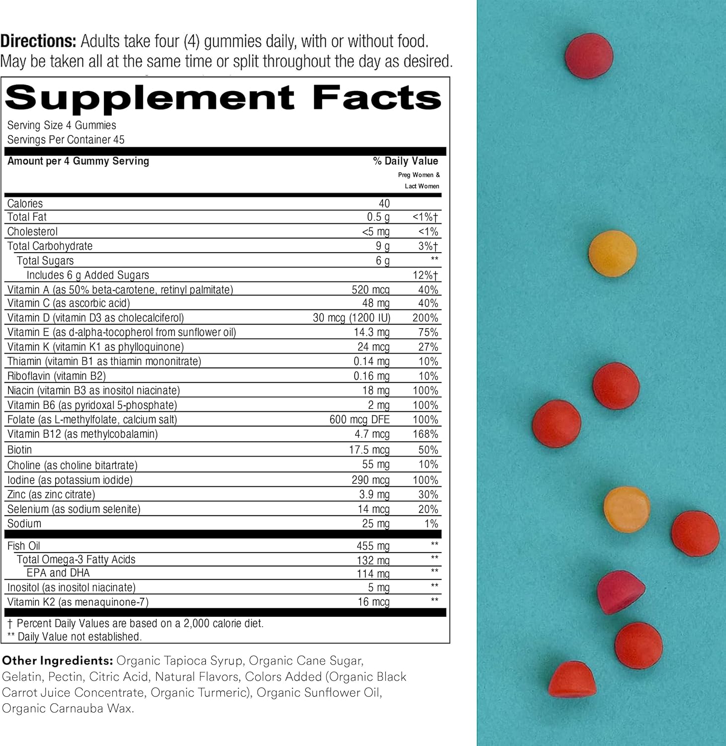 Prenatal and Men's Multivitamin Gummies Bundle with Omega 3 Fish Oil, Biotin, Methylfolate, and More for Immune Support - 30 Day Supply