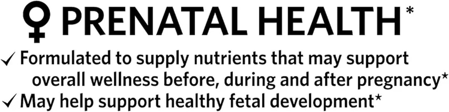 Prenatal Multivitamin for Pregnant & Nursing Women, 100 Tablets with Ravazzii Sticker - Spring Valley Dietary Supplement