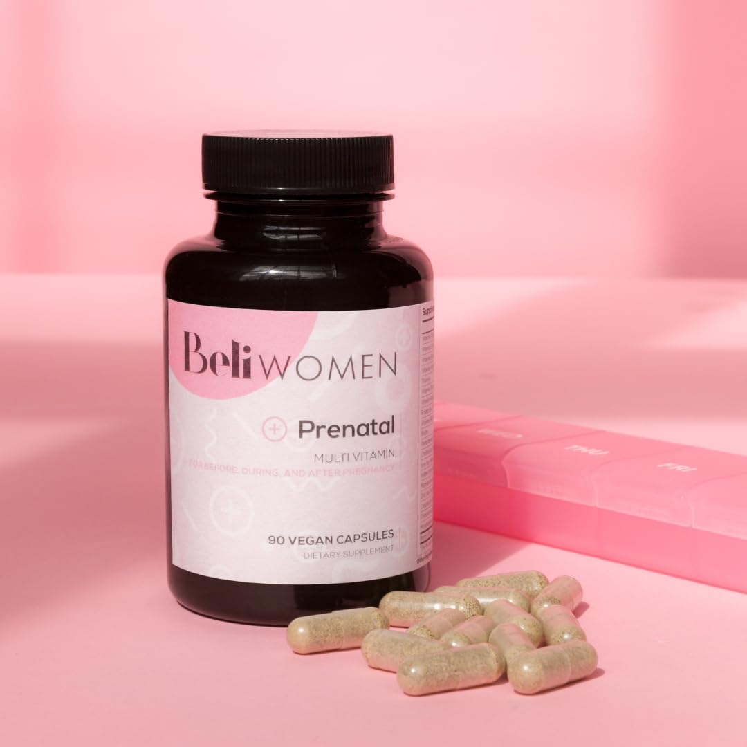 Prenatal Multivitamin for Women with Choline, Folate, Vitamin D - Supports Egg Quality and Fertility - Gluten & Allergen Free - 90 Vegan Capsules