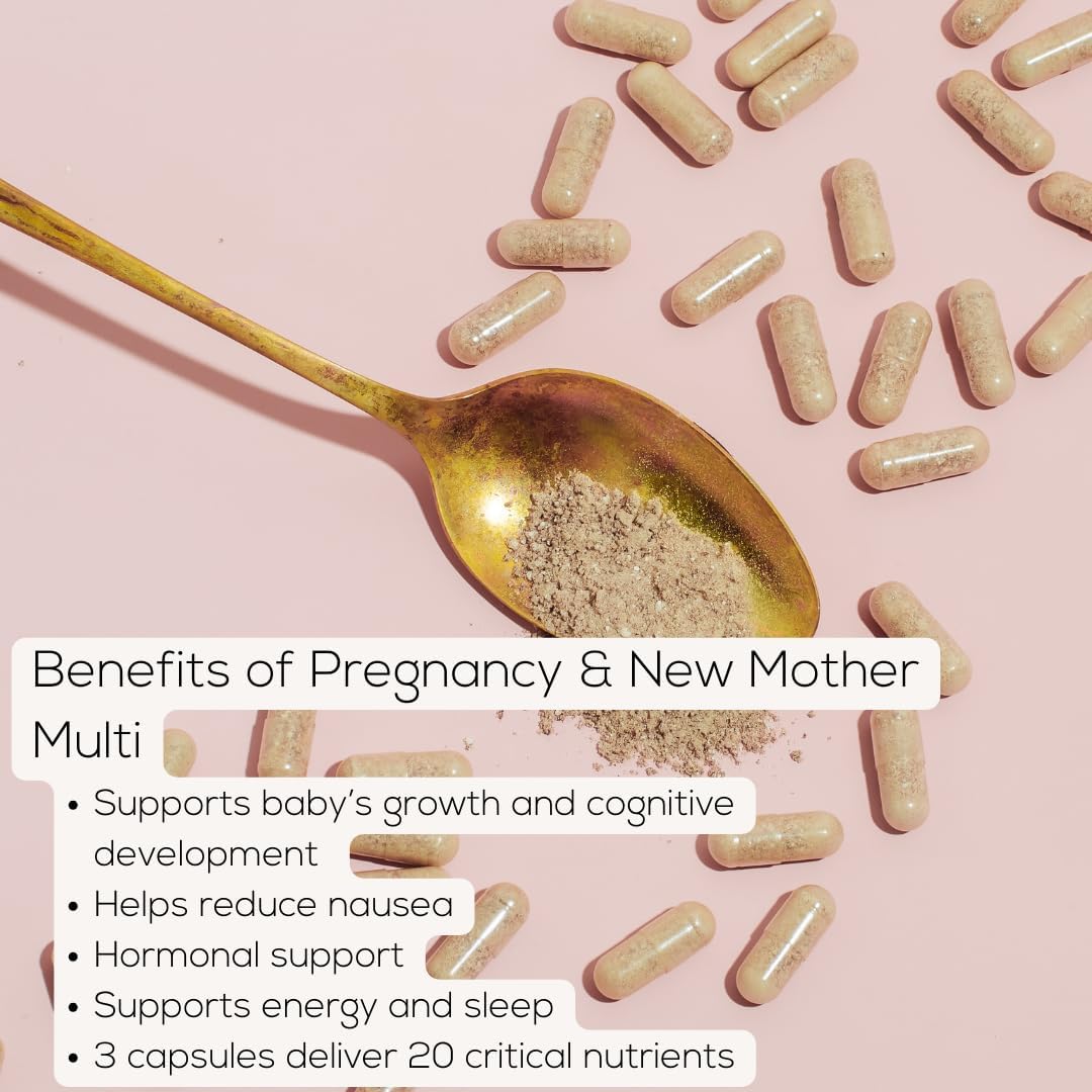 Prenatal Multivitamin for Women with Choline, Folate, Vitamin D - Supports Egg Quality and Fertility - Gluten & Allergen Free - 90 Vegan Capsules