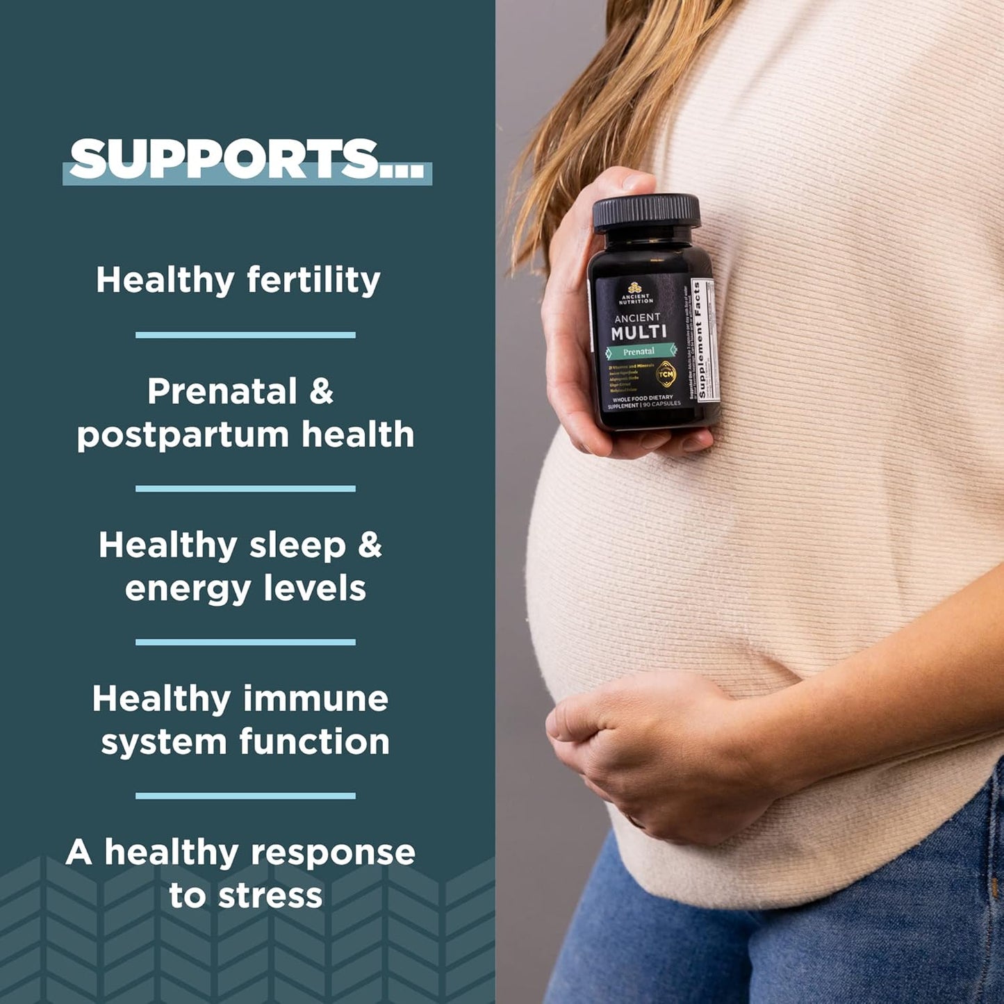Prenatal Multivitamin for Women with Vitamin C, B12, Magnesium, Folate - Supports Pregnancy & Fertility - 90 Ct