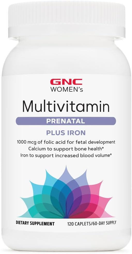 Prenatal Multivitamin Formula with Iron for Women | Supports Pregnancy & Baby Development | Folic Acid, Zinc, Calcium, B Vitamins | 120 Caplets