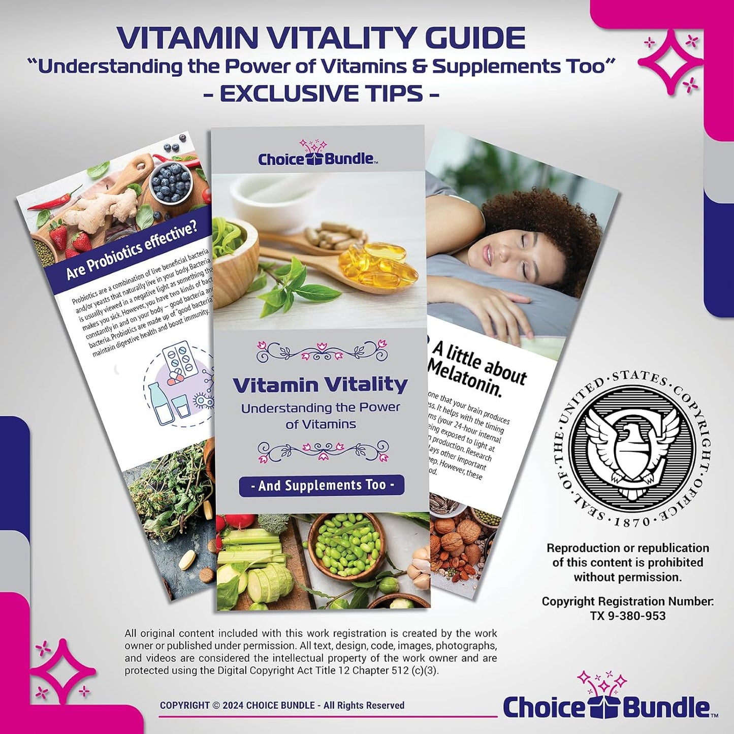 Prenatal Multivitamin Multimineral Tablets Bundle for Pregnant & Nursing Women - 100 Ct + Vitamin Guide & Pill Container