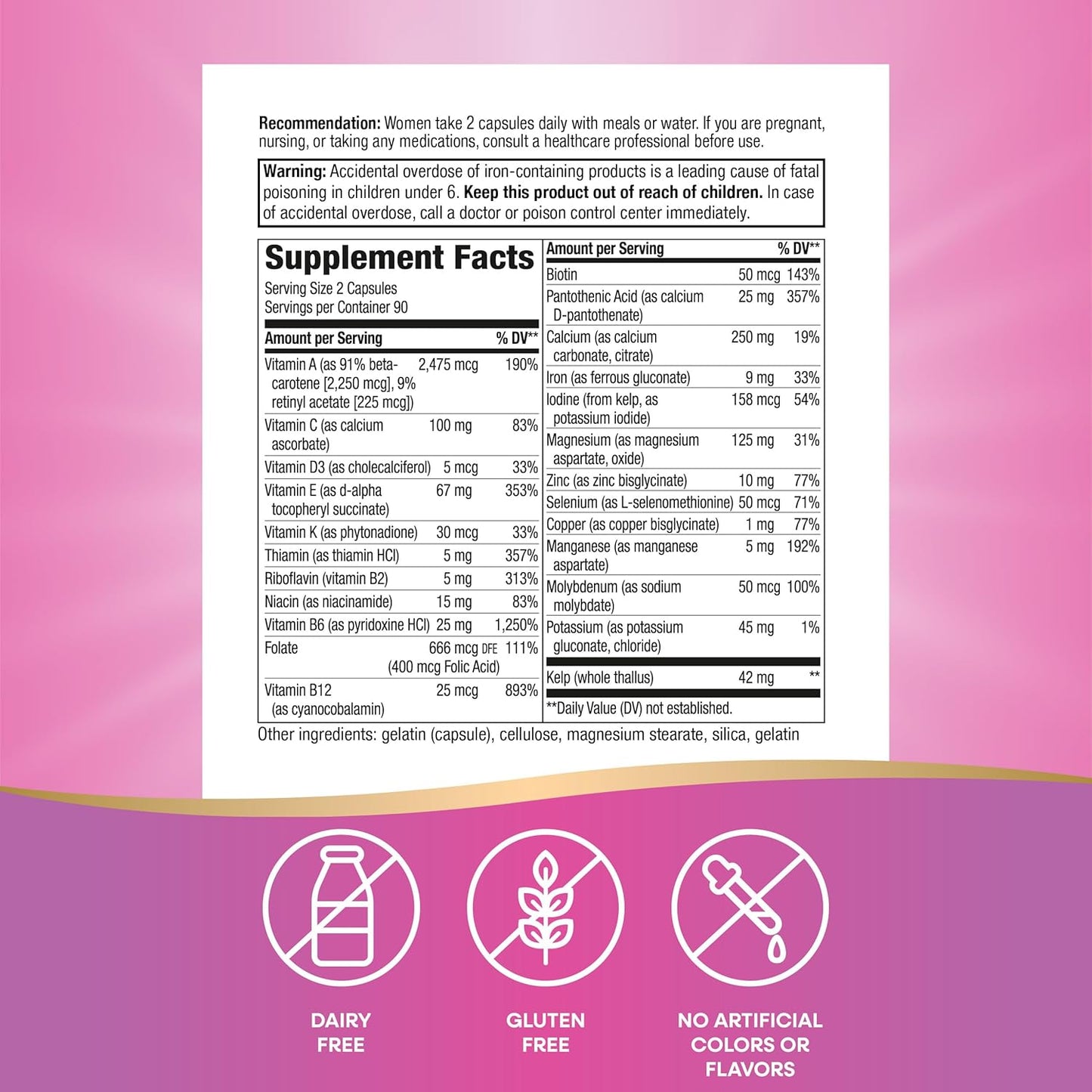 Prenatal Multivitamin with Folate for Healthy Brain and Spinal Development, 180 Capsules by Nature's Way