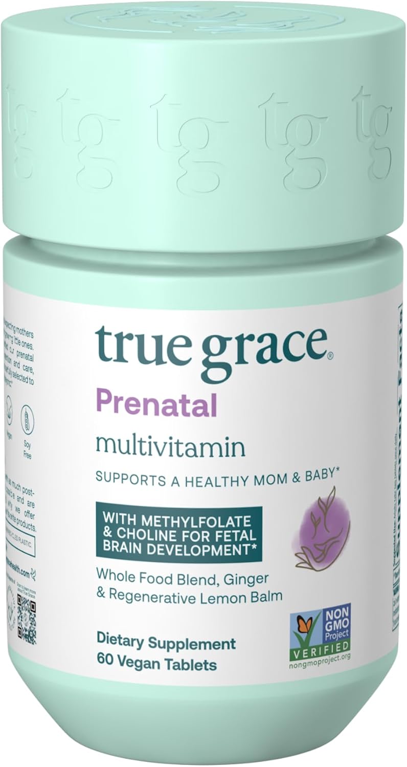 Prenatal Multivitamin with Methylfolate & Choline - 60 Vegan Tablets - Supports Healthy Mom & Baby - Gluten & Soy Free - 30 Servings