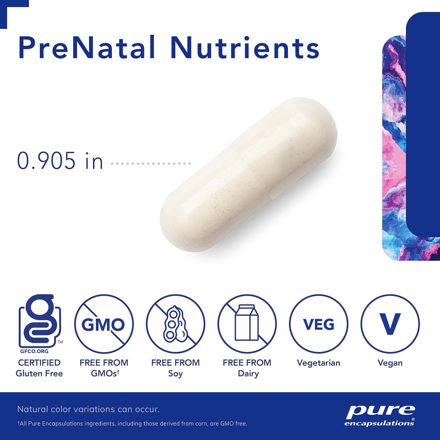 PreNatal Nutrients for Pregnancy & Lactation - Supports Energy & DNA Development - Folate, Choline, Iron - Gluten Free, Non-GMO - 60 Capsules