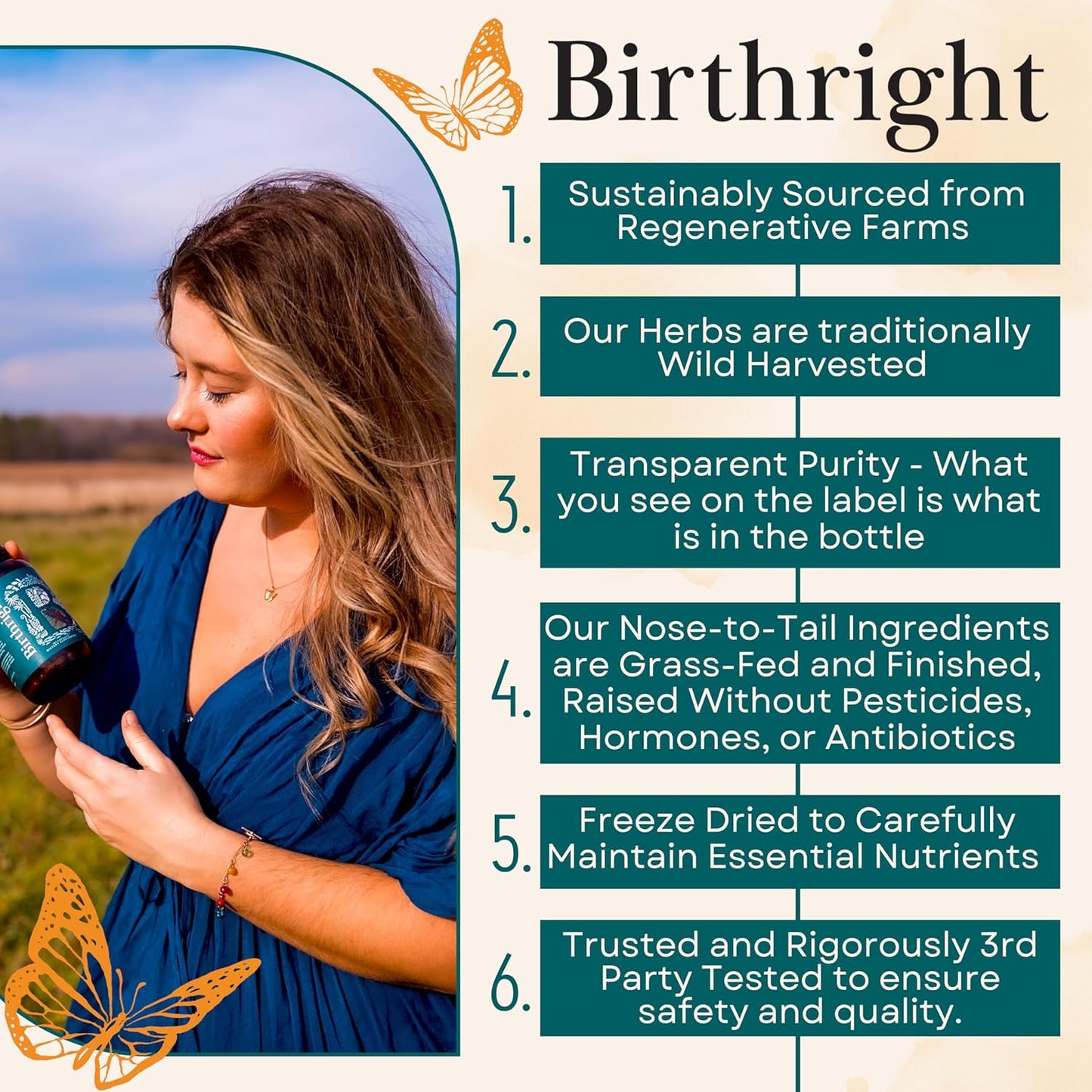 Prenatal Supplement with Folate, Choline, DHA for Fetal Development, from Grass Fed Sources and Herbal Blend Bloom