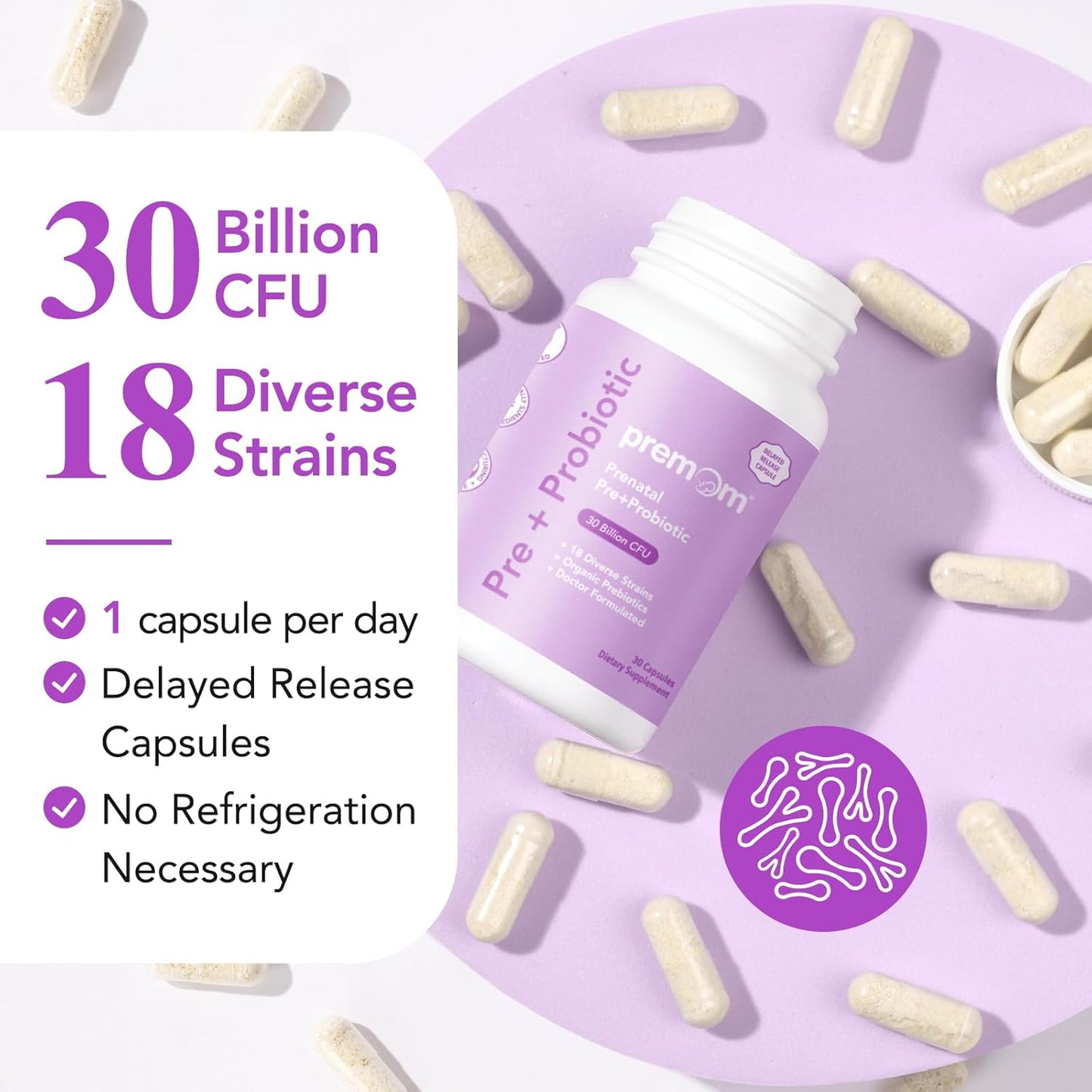 Prenatal Supplements Bundle: Pre & Probiotics with DHA Fish Oil by Premom