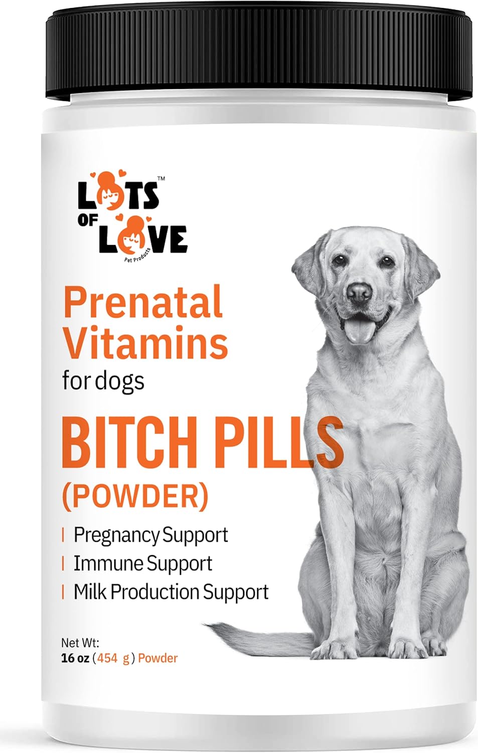 Prenatal Vitamins Powder for Dogs - Folic Acid, B12, Calcium - Pregnant Dog Supplies - Liver Flavor - 1lb