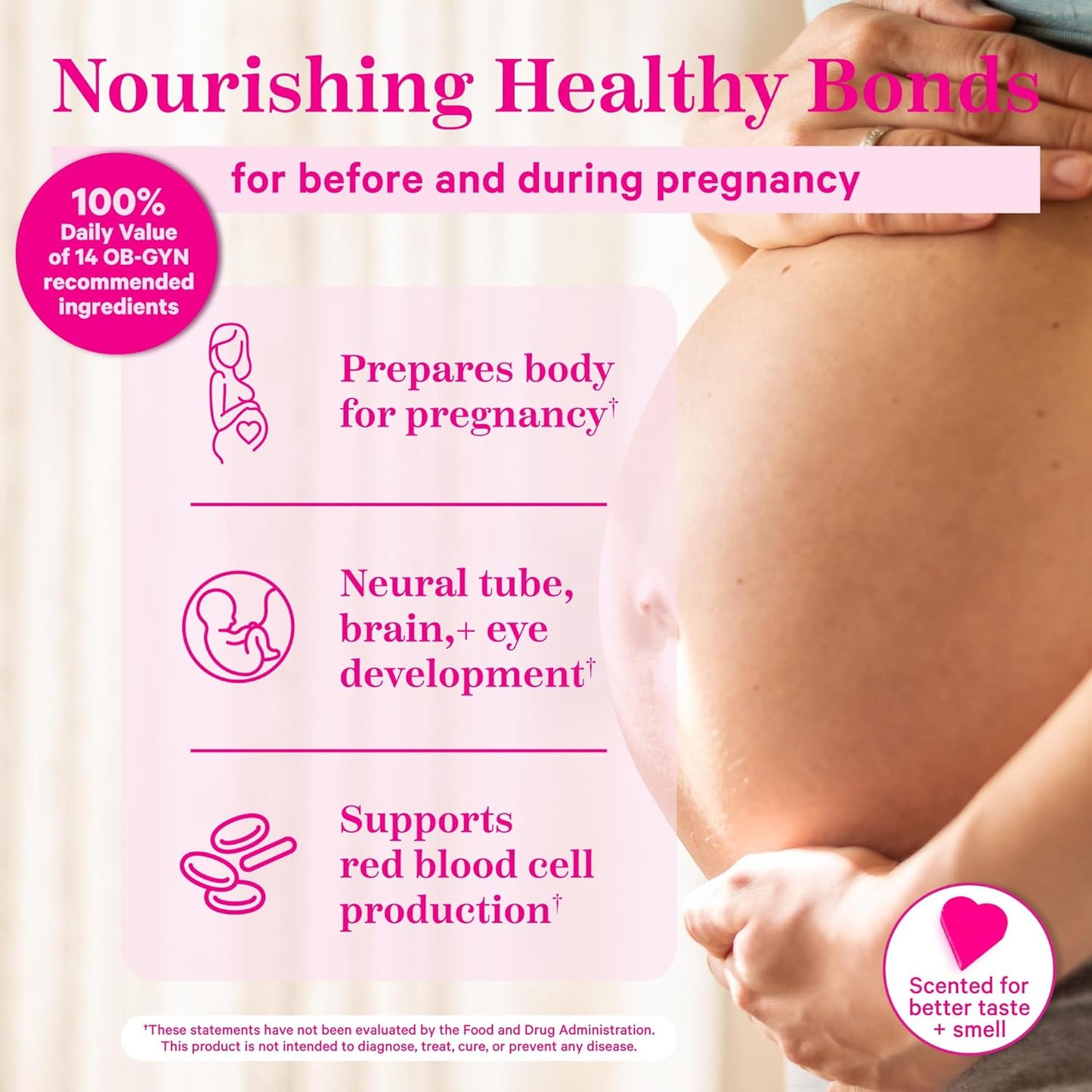 Prenatal Vitamins with DHA, Folate, and Iron for Fetal Development - 3 Month Supply, Pregnancy Essentials - 180 Capsules