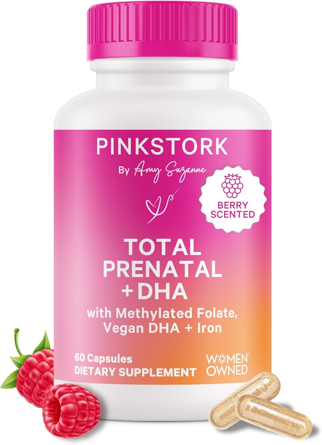 Prenatal Vitamins with DHA, Folate, Iron, Choline, and Vitamin B12 - Supports Fetal Development - 60 Capsules