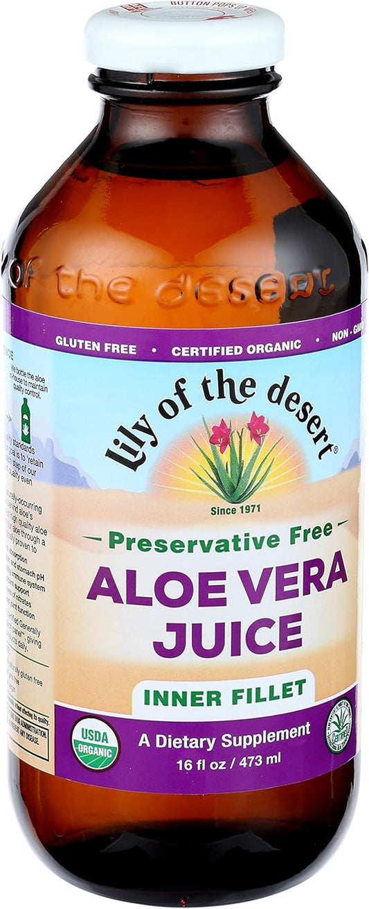 Preservative-Free Lily Of The Desert Aloe Vera Juice, Inner Fillet - 16 Fl oz Bottle