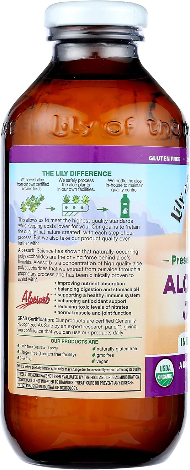 Preservative-Free Lily Of The Desert Aloe Vera Juice, Inner Fillet - 16 Fl oz Bottle