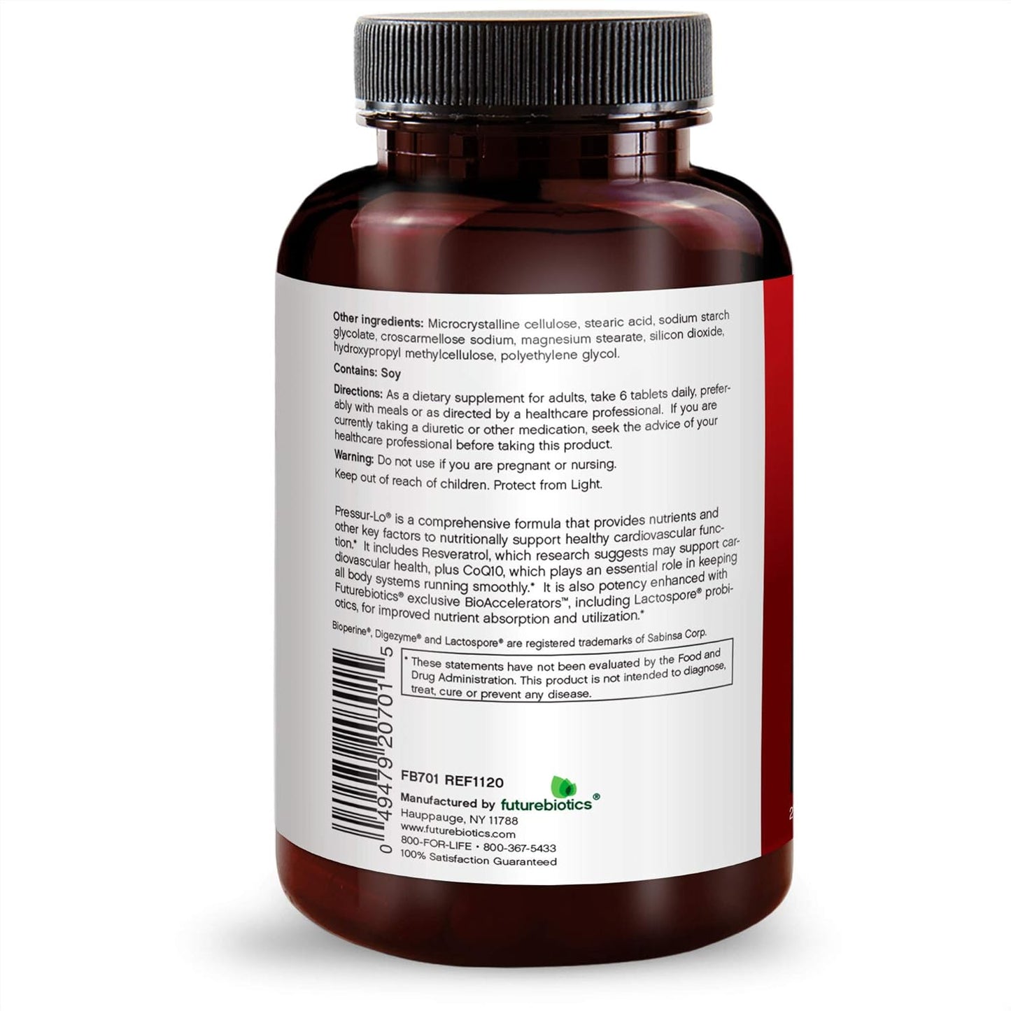 Pressur-Lo Multi-Vitamin, Mineral & Herb Formula with CoQ10, Garlic, Calcium, Magnesium, Niacin, Resveratrol - 270 Tablets, Heavy Metal Tested